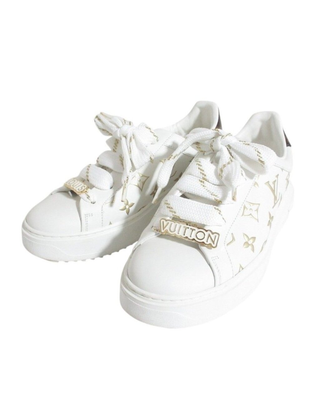 Louis Vuitton Time Out Line Monogram Sneakers White Gold Colored Spring